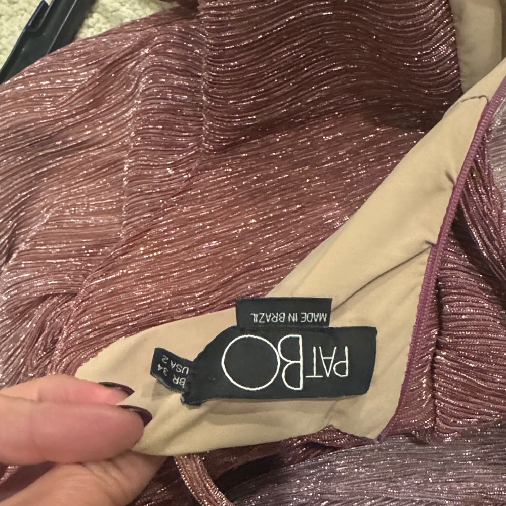 PatBO Asymmetrical Dress in Shimmering Mauve - Picture 7 of 9